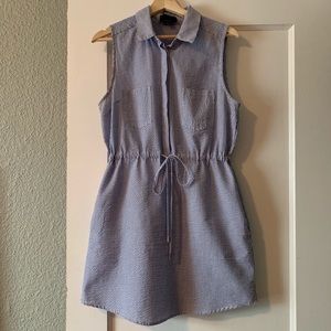 Blue and White Seersucker Dress